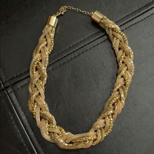 Gold braided necklace